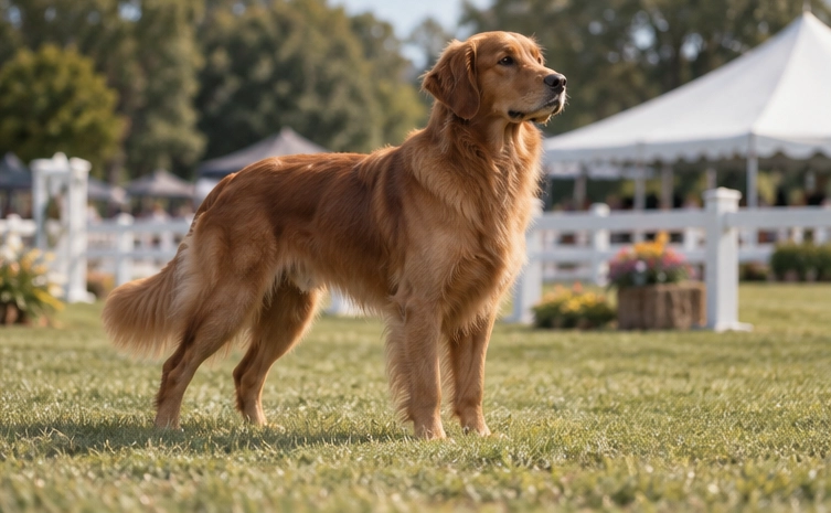 Dog at a show or sporting event